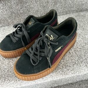 Puma Suede Creepers (Fenty Rihanna) Dark Green and Boudreaux Sneakers